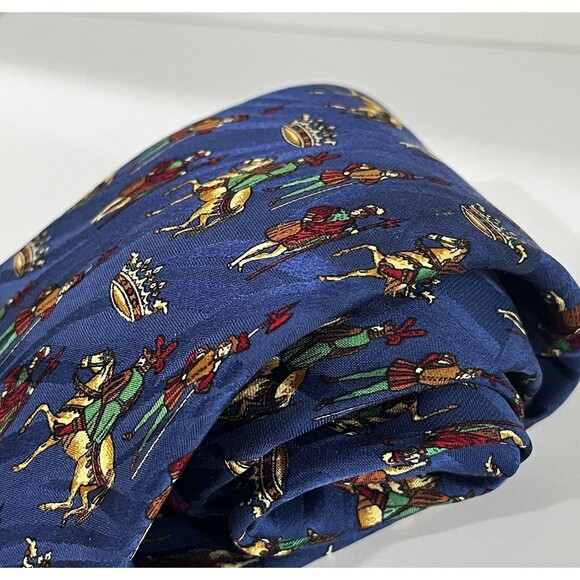 Nina Ricci MEN’s Silk Tie Multicolor Handmade France Medieval Design Rare 3.5”W - Picture 6 of 7